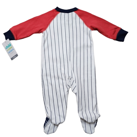 Child Of Mine By Carters Baseball Onsie Sz 0-3 Months NWT - Picture 3 of 4